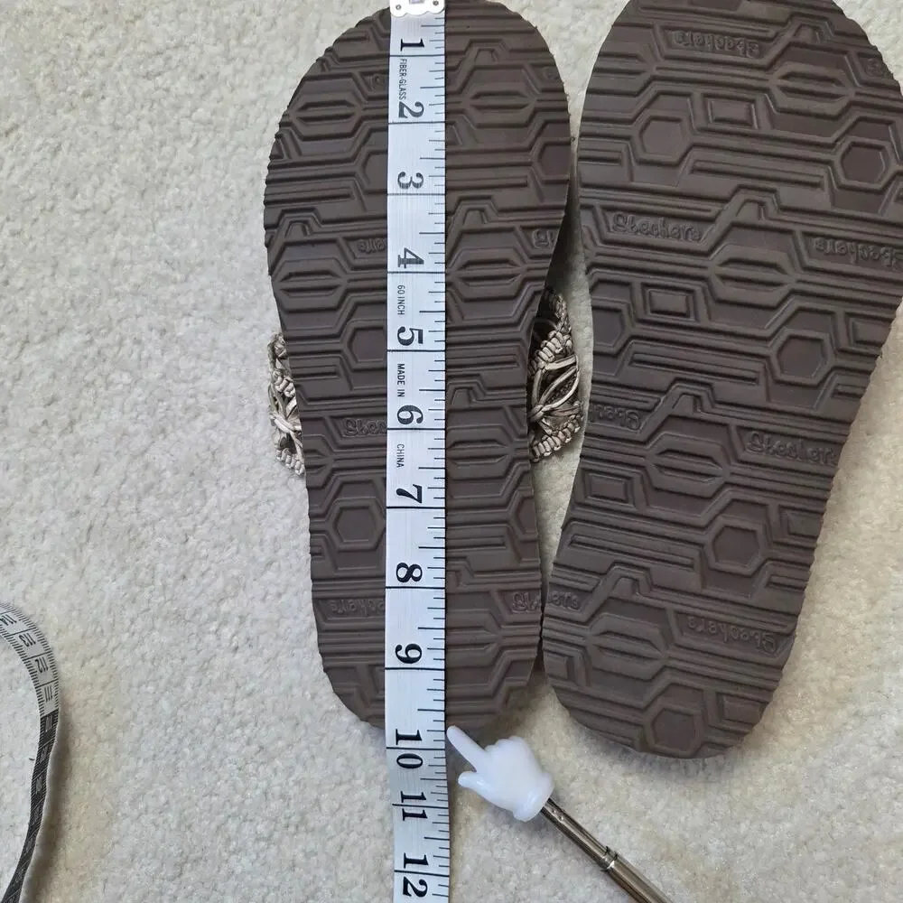 NWOT Skechers 7.5 Asana Yoga Foam Thong Flip Flop Sandals Macrame